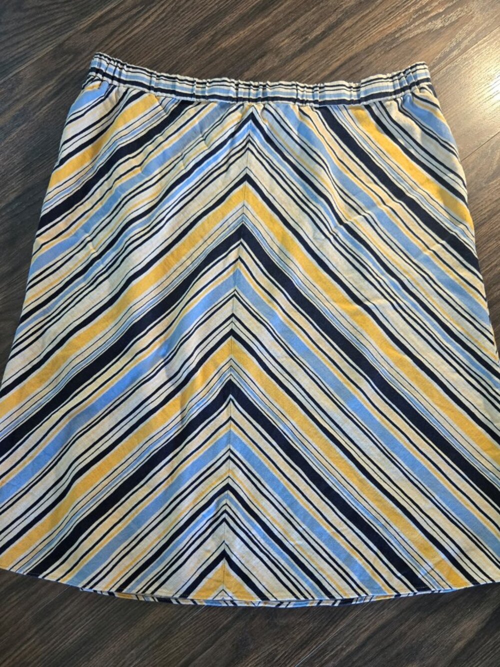 LIZ CLAIBORNE 70's Vintage A-Line Striped Maxi Skirt SIZE XL